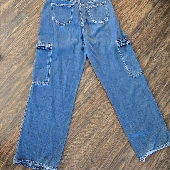 SHEIN Cotton Blend 90s Cargo Style Wide-Leg Jeans SIZE M - Picture 5 of 7